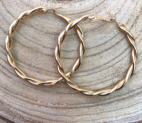 Gold Wrap Hoops
