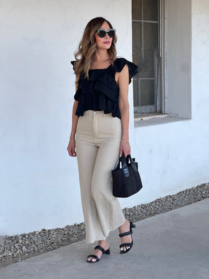 Almond Milk Wide Leg Trousers