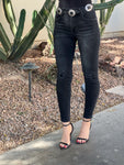 Winter High Waisted Jeans -Black