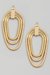 Layered Herringbone Chain Earrings