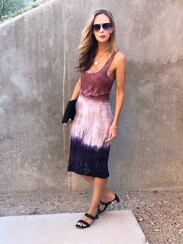 Tie Dye Ribbed Tank Dress