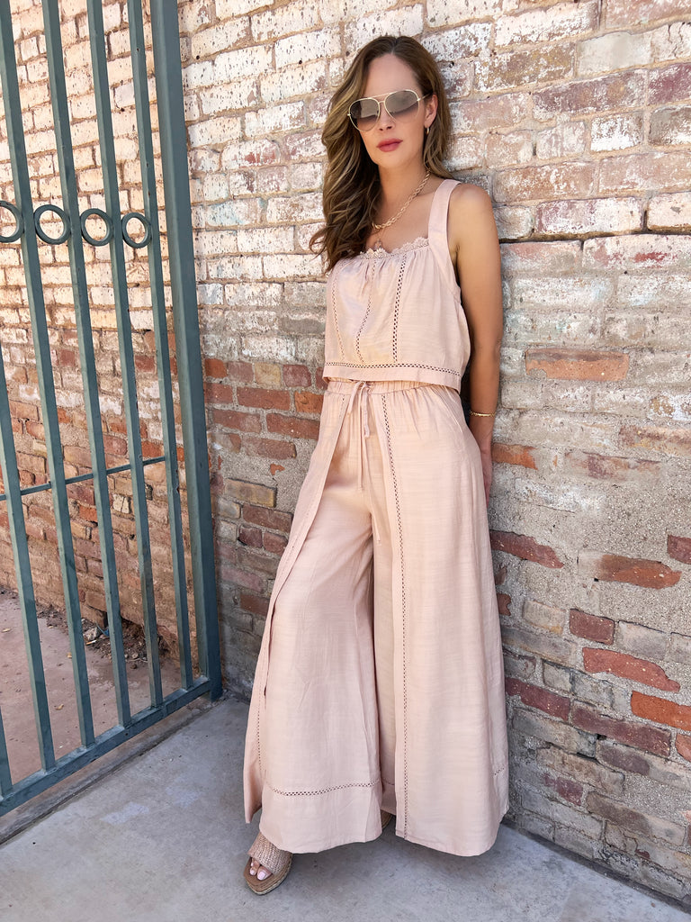 FULL LENGTH SUIT STYLE JUMPSUIT - taupe brown