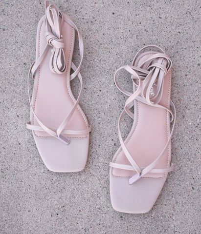 Nude Eve Lace Up Sandals